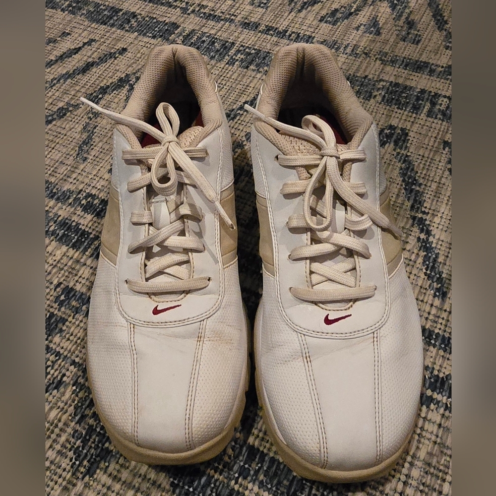 Nike White and Tan Women's Golf Shoes Size 8
